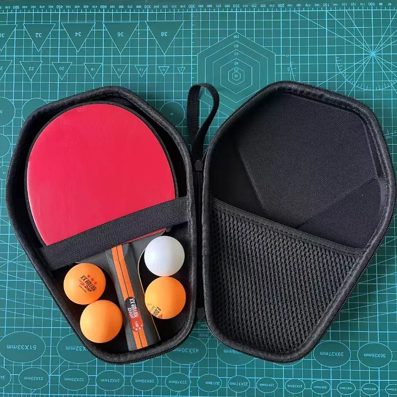 Table Tennis Paddle Case New Hard-shell Hexagonal Table Tennis Paddle Case (Excluding Racket and Ball)