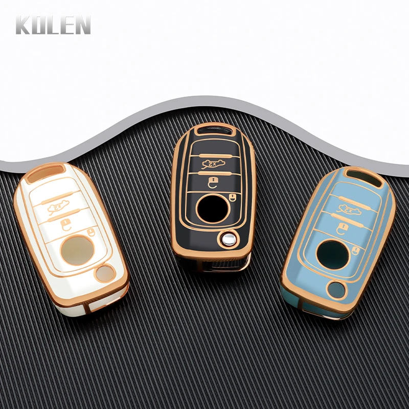 TPU Car Flip Key Case Cover Shell For FIAT Tipo Toro Nuovo Freedom 500X Doblo Argo Grazie Folding Key Protector Fob Accessories