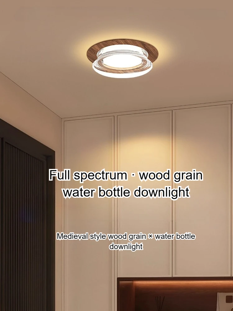 

Светодиодный потолочный светильник в китайском стиле, встроенный светильник цвета орехового дерева, роскошный хрустальный светильник для входа, коридора, гостиной, потолочный светильник