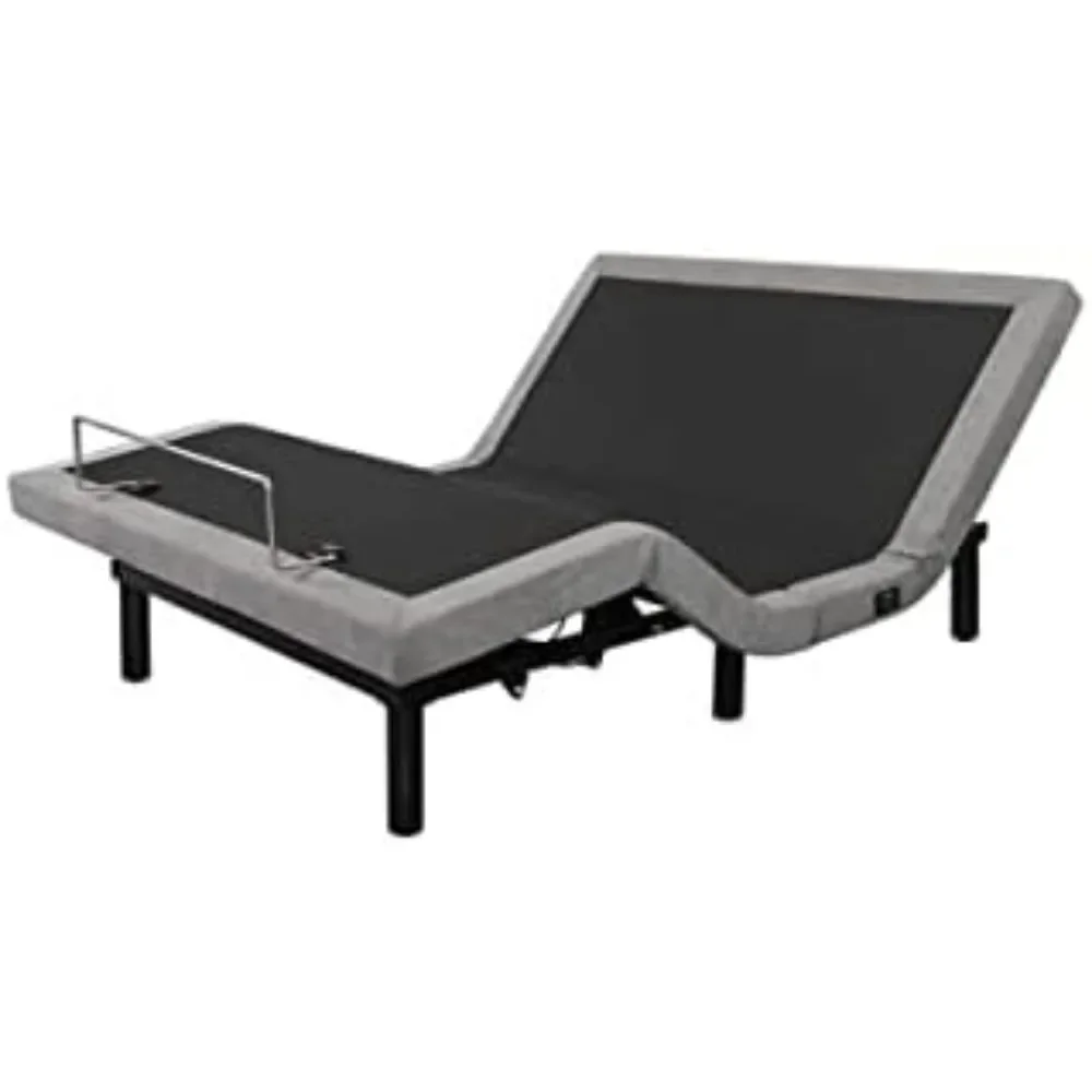 Split King Adjustable Bed Frame with Dual Massage, Wireless Remote Control, Dual USB Charger, Preset Memory Positions, Bed Base