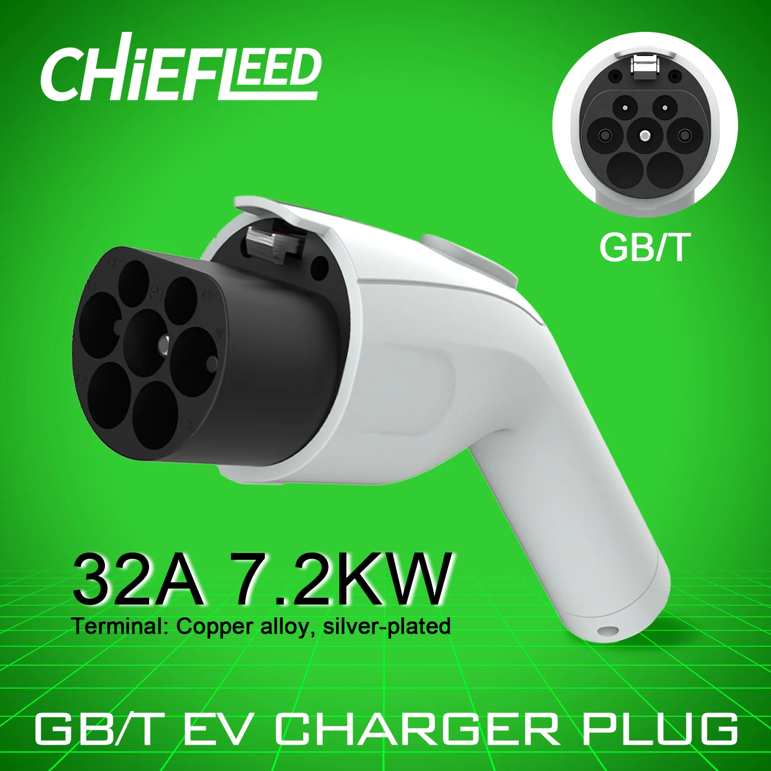 

Зарядное устройство Chiefleed GBT EV (3.6кВт/7кВт/11кВт/22кВт, 16А/32А, 1/3 фазы) – сменный EVSE для электромобилей