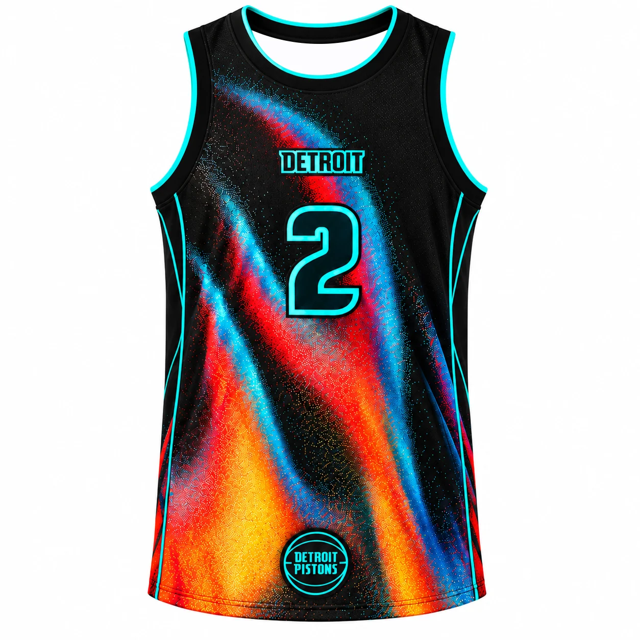 2026-27 Detroit Pistons Specter Edition Cade Cunningham #2 Basketball Jersey Men Women Black Sleeveless Sports Mesh Tank Top