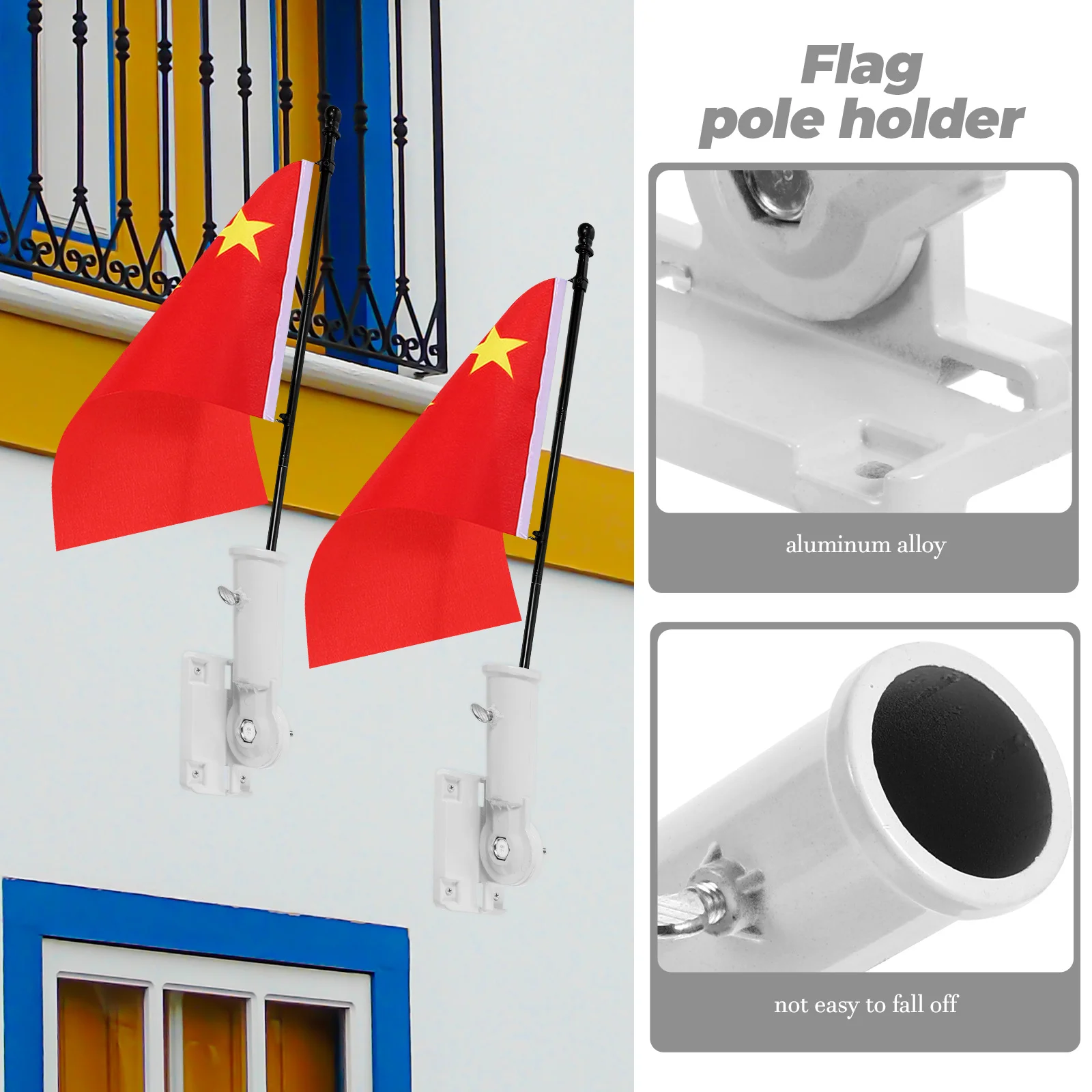 

Flagpole Mounting Bracket Adjustable Wall Mounted Flag Pole Holder For Garden Yard Field Portable Aluminum Flag Stand Bracket