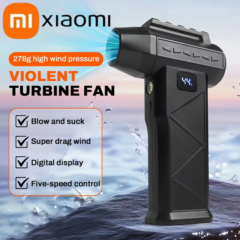 

Xiaomi Violent Turbo Fan Pro Max 600000 об/мин Супер мощное продувочное всасывание 2-в-1 Ветровоздуходувка Бесщеточный двигатель Турбоструйный очиститель