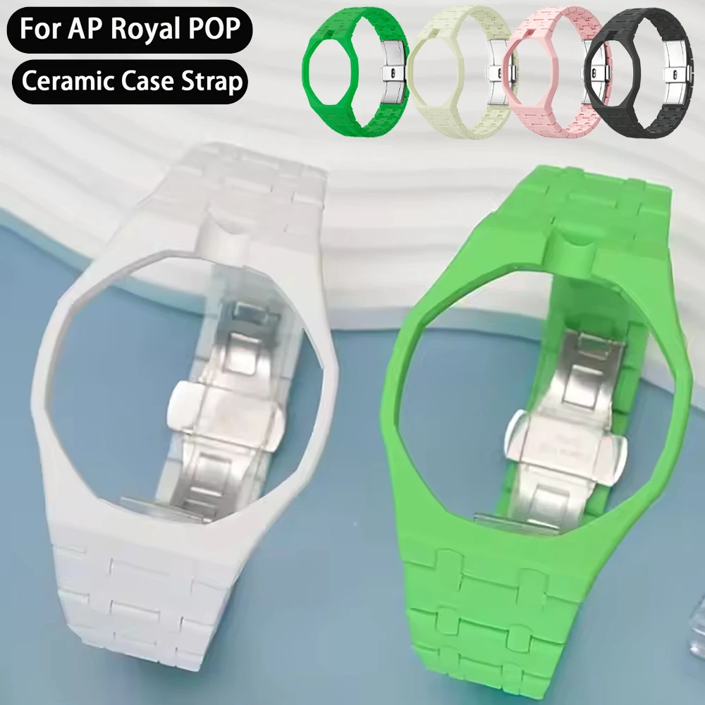 Ceramic Watch Case +Ceramic Strap Modification Kit for Swatch X AP Royal POP Pocket Changer To Band Cover Bracelet Accessories