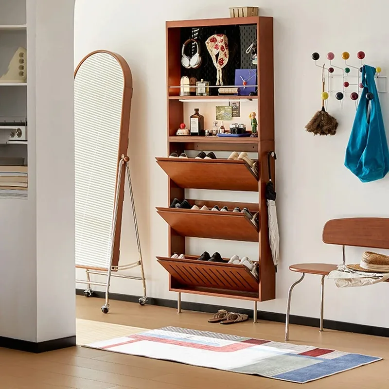 خزانة خذاء لمدخل غرفة المعيشة، خزانة أحذية منزلية ذات سعة حديثة، أثاث خشبي حديث على الطراز الصيني