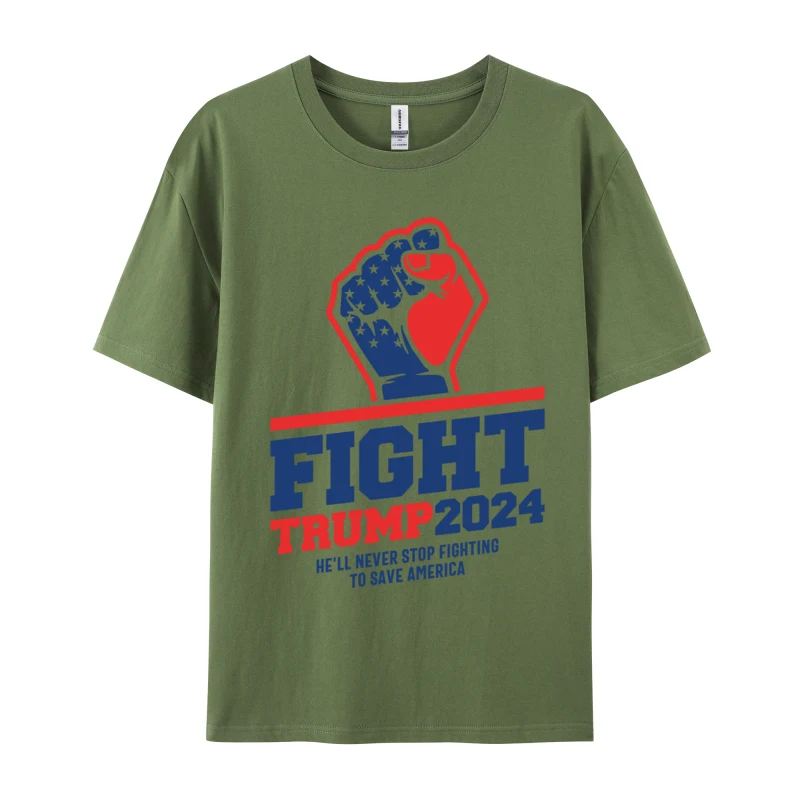 Novelty Clothing Trump 2024 Fight T-shirts Save America Tops Tees For Men Funny Graphic T-shirts Oversized