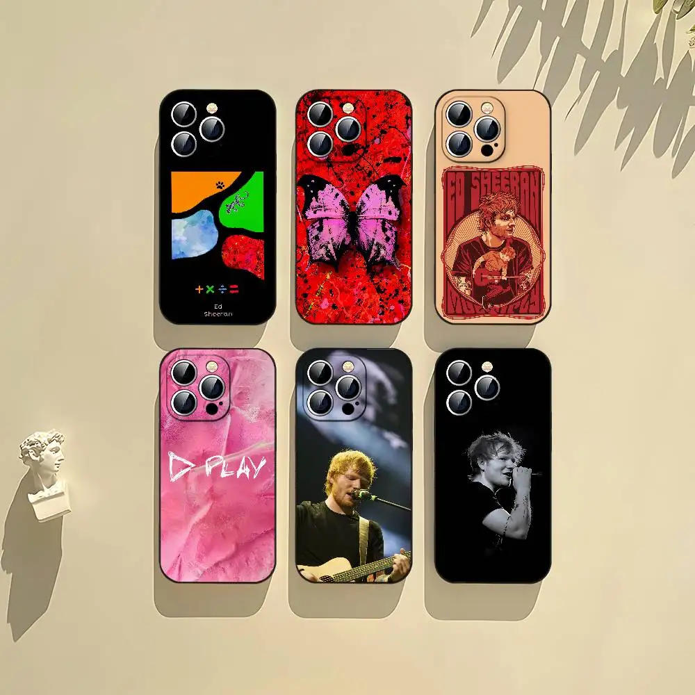 Die E-Ed-S-Sheeran Handyhülle in Schwarz, passend für iPhone 17, 16, 15, 11, 13, 14 Pro Max, Plus, X, Xr, Xs Max, 13 Mini