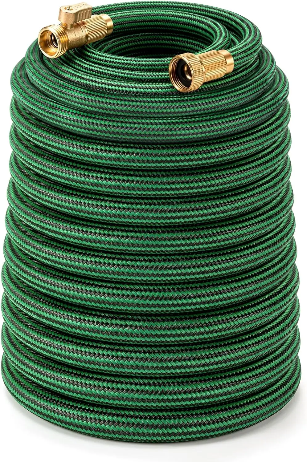 

100 ft Heavy Duty Garden Hose, Non-Expandable, Kink Resistant, Flexible Hybrid with Leakproof Brass Fittings