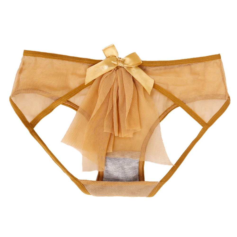 Culotte en dentelle avec nœud pour femme, lingerie sexy, entrejambe ouvert, taille basse, voir à travers les tongs féminines, sous-vêtements porno, A50, 7.0