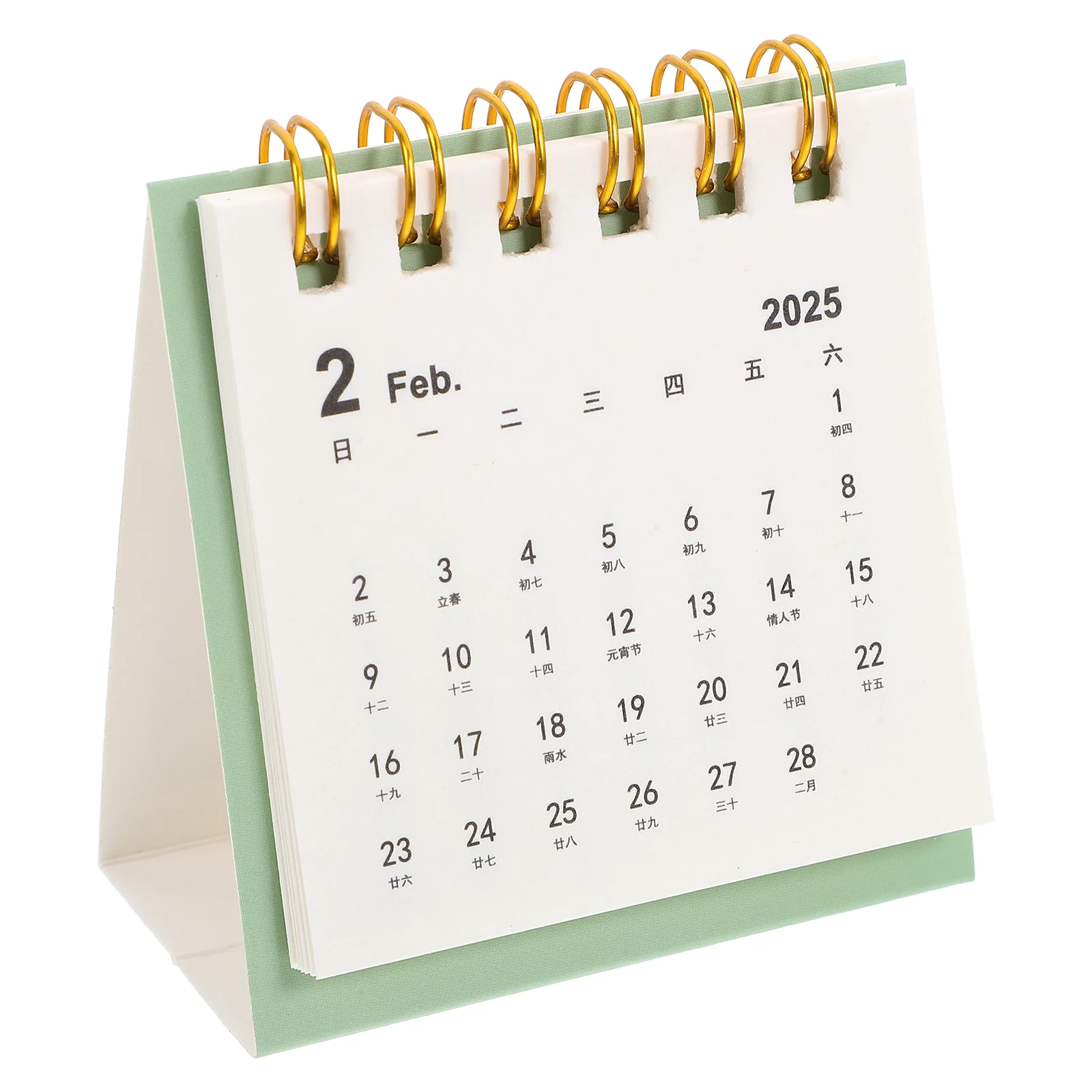 

2025 Desk Calendar Daily Use Home Supplies Accessories for Women Coil Standing Household Office Green Academic