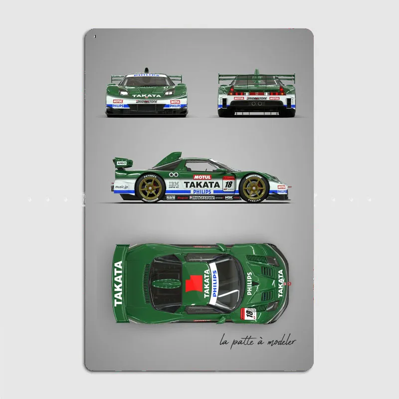 Classic Sports Car JTCC rally car Blueprints Metal Plaque Poster Club Home Bedroom Bar Tin Sign Room Decor Wall Decor