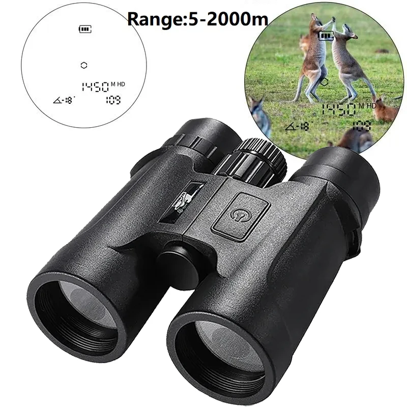 Laser Binoculars Rangefinder 8X42 Distance Meter 1200m Range Finder Scopes Angle Horizontal Distance Meter Yard Hunting Camping