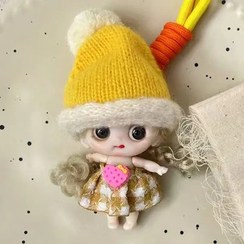 Chapeau de noël mignon, pendentif de poupée, sac porte-clés de poupée de dessin animé mignon avec petite décoration astucieuse.