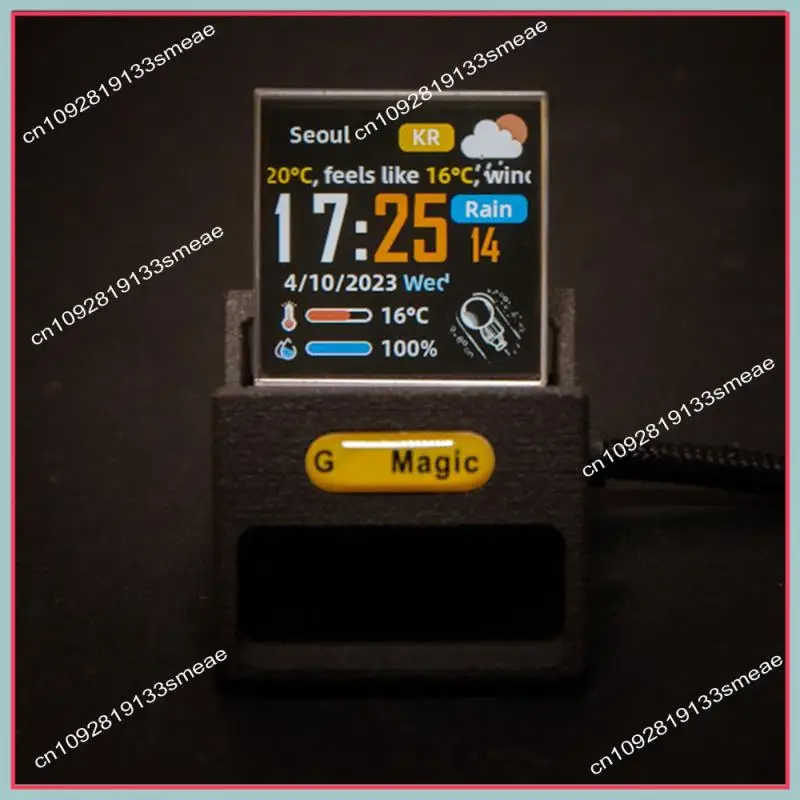 N94R Bitcoin Stock Ticker Monitor Wetter Digital Display Uhr Personalisierte GIF Bild Wiedergabe Integrierte Gyro Sensor Uhr A