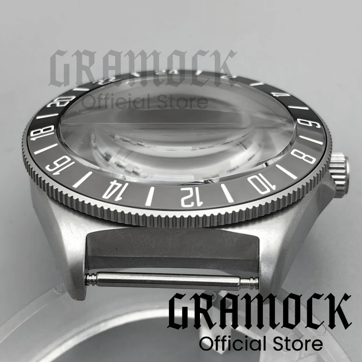 GRAMOCK 40mm NH34 Tattico Rana Acciaio Opaco Diver Cassa Dell'orologio Zaffiro A Cupola Nero Verde Lunetta Fit NH35 NH36 ETA2824 PT5000 Movts