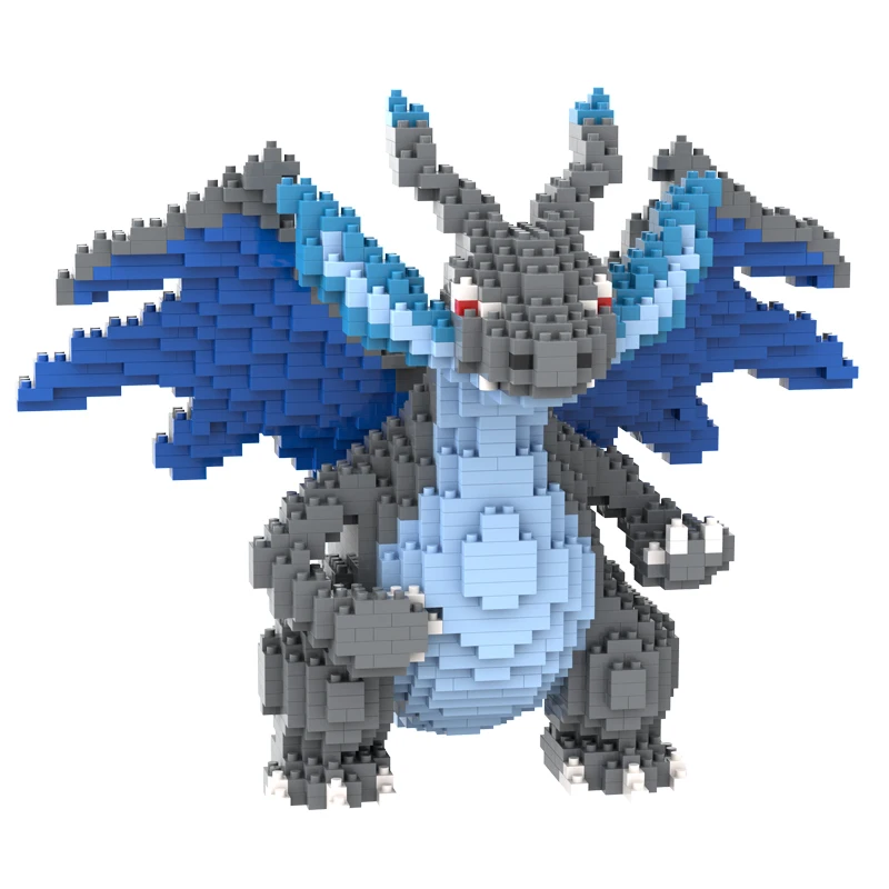 Pokemon Mega Charizard Micro Building Blocks Piplup Gengar DIY Assembly Puzzle Mini Bricks Figure Toys for Kid Christmas Gift