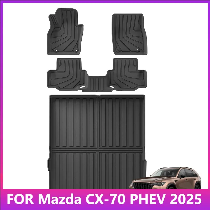 

Для Mazda CX70 CX-70 PHEV 2025 TPE 3D автомобильные коврики на багажник водостойкая защитная подставка для ног с левым рулем