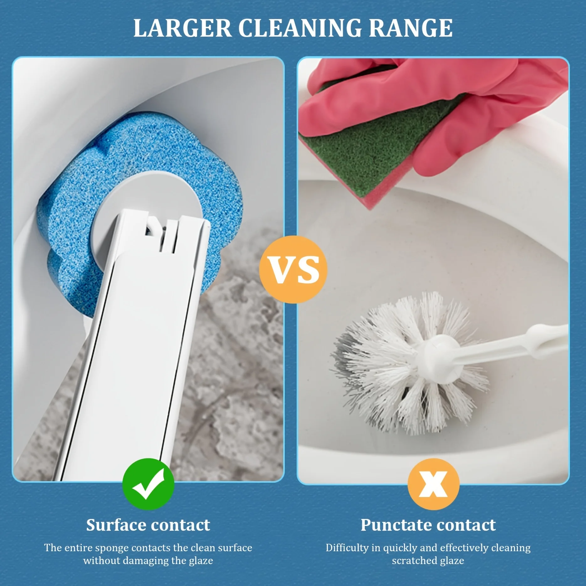 Disposable Toilet Brush Heads Set - Efficient No-Dead-Corner Toilet Bowl Cleaning