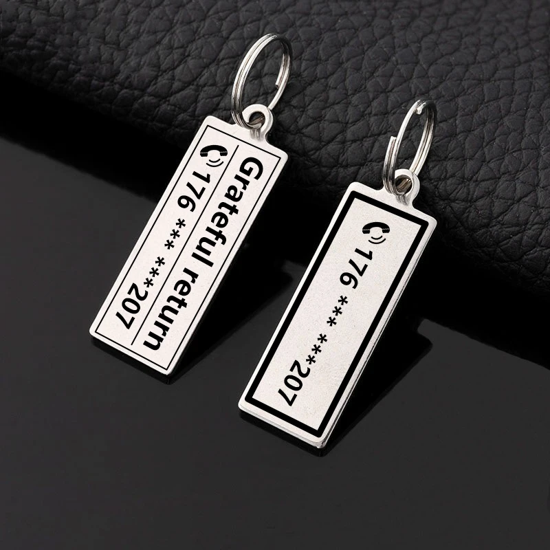 

Anti Loss Keychain Custom Engraved ID Tag with Phone/Car Number, Durable Key Ring for Men/Women, Car Keys Holder Accessories