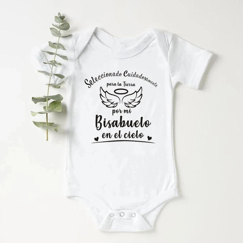 Seleccionado Cuidadosamente para la Tierra por mi bisabuelo en el cielo Baby Bodysuit Summer Short Sleeve Toddler Ropa Clothes