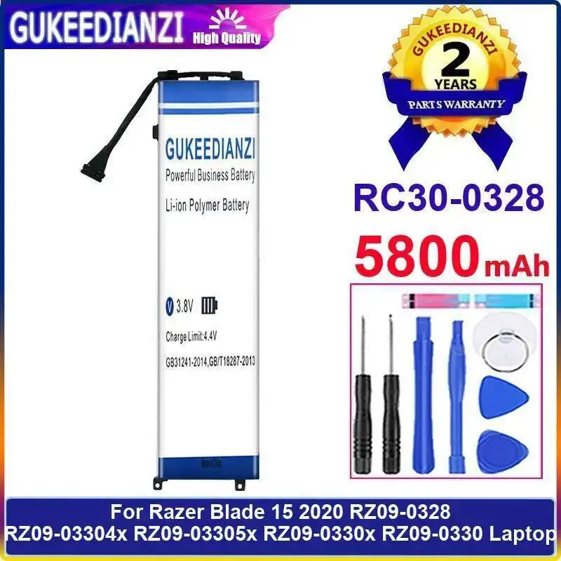 

Laptop Battery RC30-0328 5800Mah For Razer Blade Stealth 15 2020 RZ09-0328 RZ09-03304X RZ09-03305X RZ09-0330X RZ09-0330