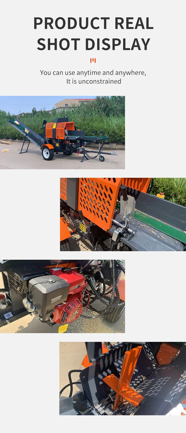 Customized Electric Log Splitter Circular Saw Firewood Processor EPA Engine Forestry Machinery Automatic Sawing Systems