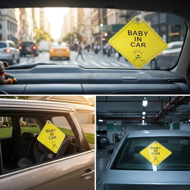 Customized Baby Safety Warning Signs With Suction Cups For Cars, Window Reminder Stickers, And Vehicle Warning Accessories