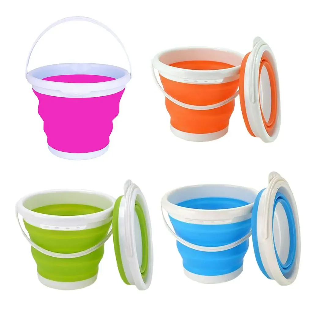 10L Collapsible Bucket Portable Folding Bucket Water Bucket Car Washing Bucket Household Thicken Travel Outdoor Camping Bucket