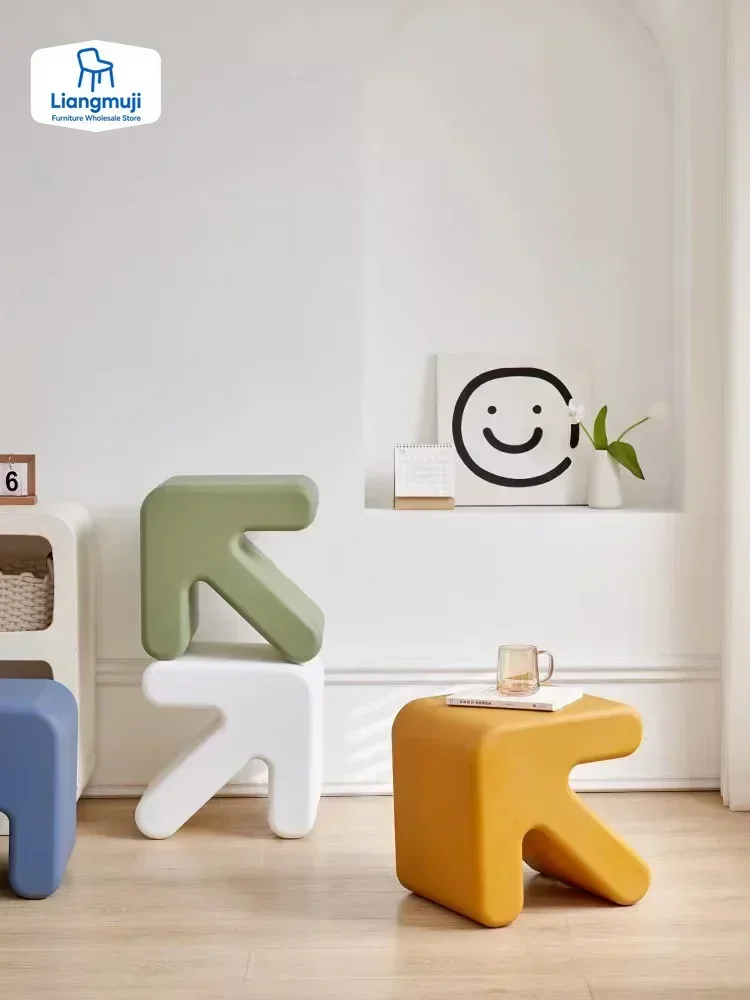 

arrow stool household shoe stool children's stool cartoon bench kindergarten entrance shoe plastic chair foot chair
