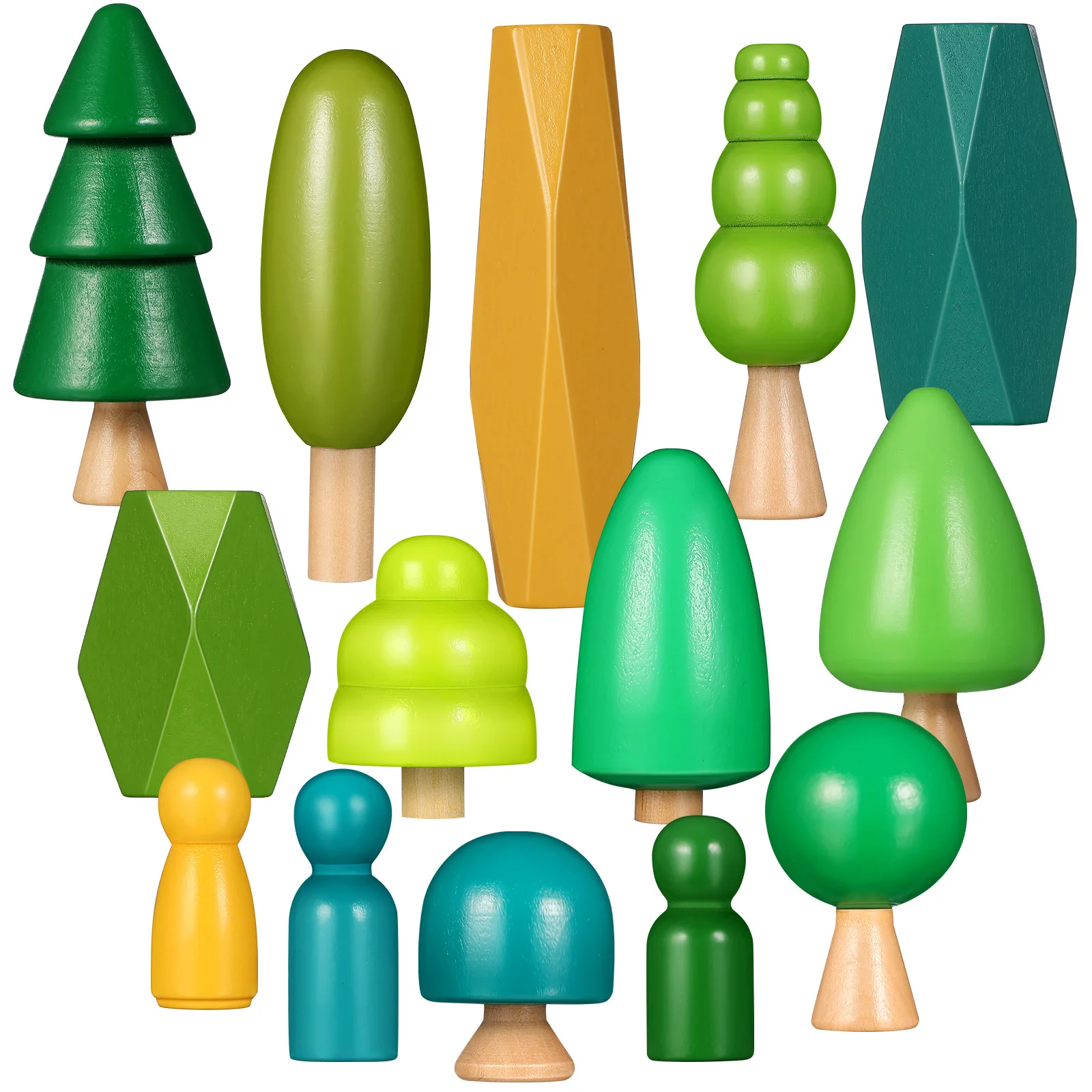 

1Set Mini Tree Kit Natural Wood Wooden Trees for Kids Easy Stackable Educational Playware Bright Decor Gift