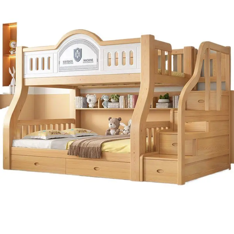 

Solid wood children's upper and lower beds, upper and lower bunks, high and low child and mother beds, small apartment thicken