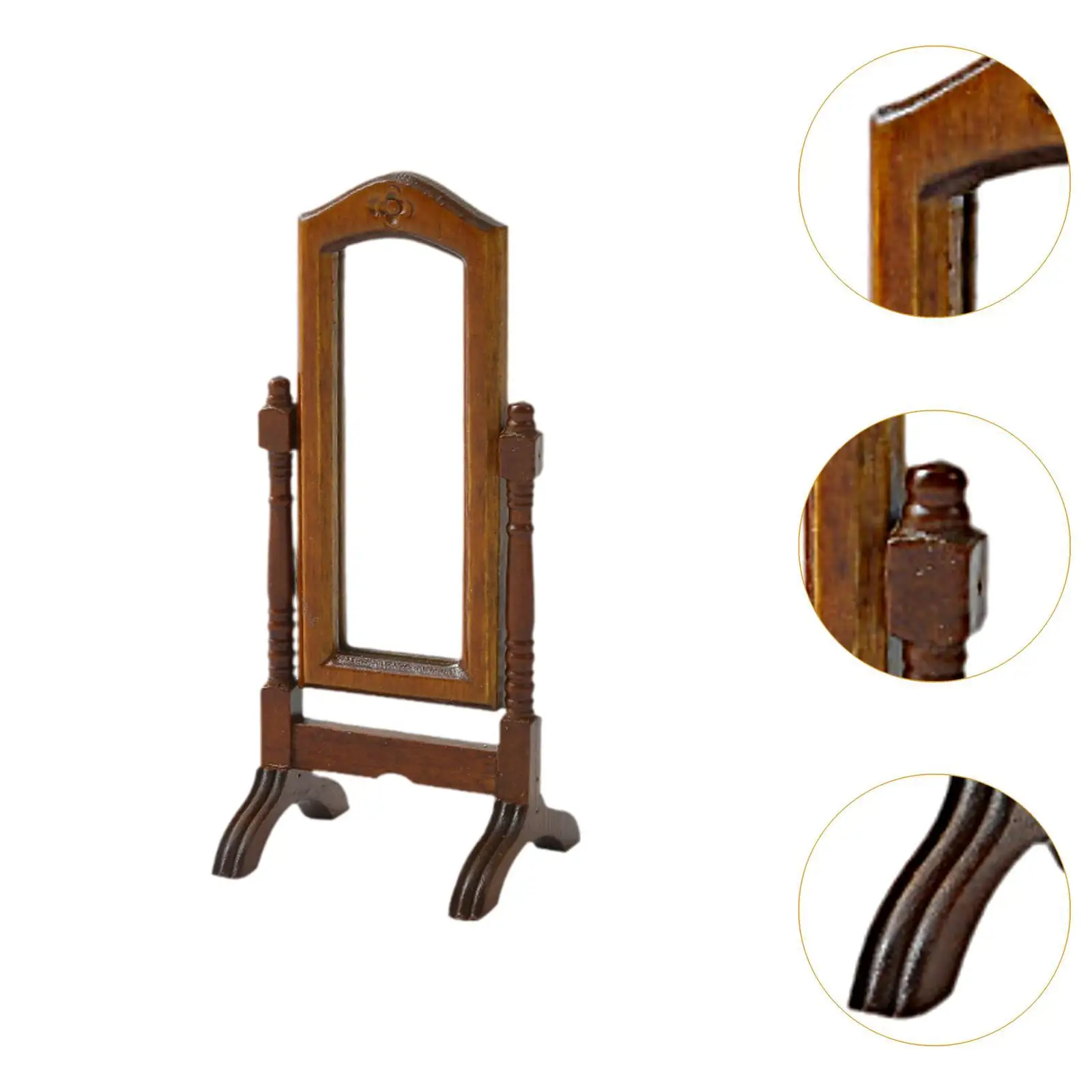 Dollhouse Dressing Mirror Dollhouse Furniture 1:12 Scale Doll House Accessories