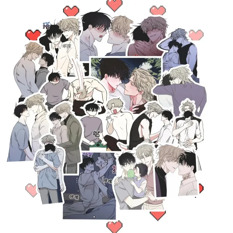 Korean BL Manwha Low Tide in Twilight Anime Sticker Yeo TaeJu Kim EuiHyun Cartoon Stickers Phone Case Decor Student Stationery