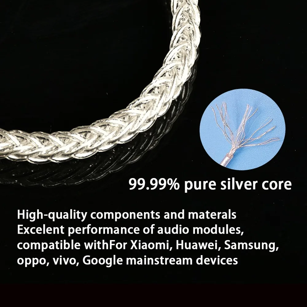 Tiandirenhe upgrad HiFi OTG Cable Type-C to type-c/ios pure silver cable for i Phone15 16 17 Max Android Lossless transmission image 2