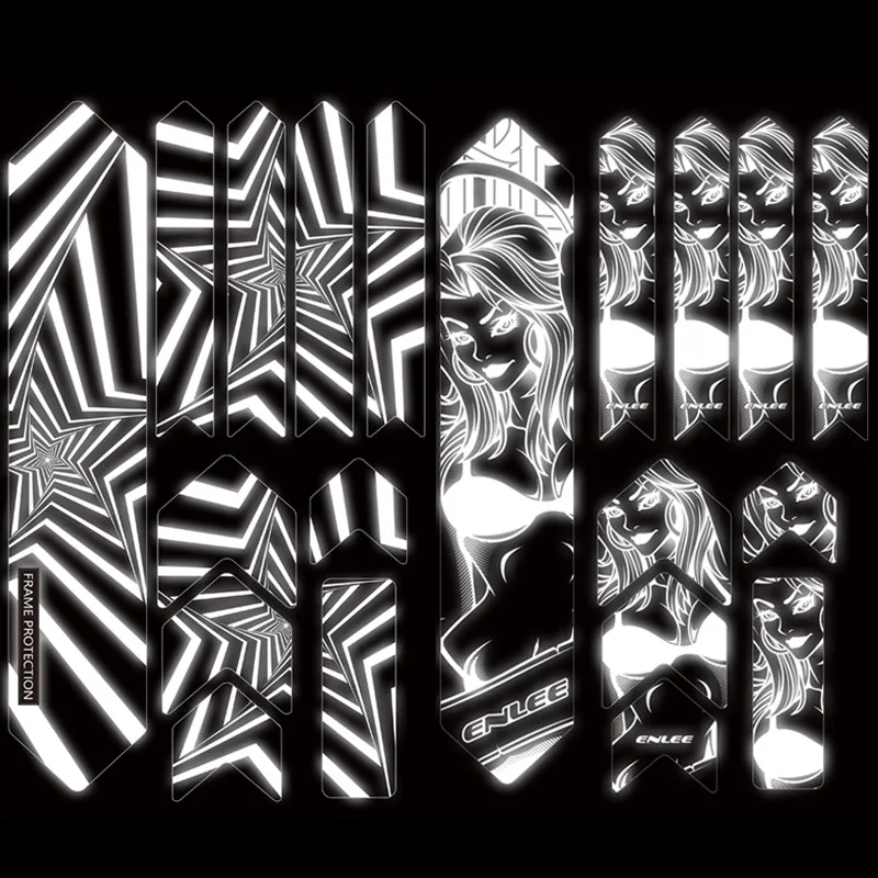 

Mountain Bike Frame Road Bike Thick Film Sticker Water Resistant Protective Sticker Night Reflection