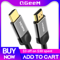 QGEEM HDMI Cable HDMI to HDMI 2.0 Cable 4K for Xiaomi Projector Nintend Switch PS4 Television TVBox xbox 360 1m 2m 5m Cable HDMI