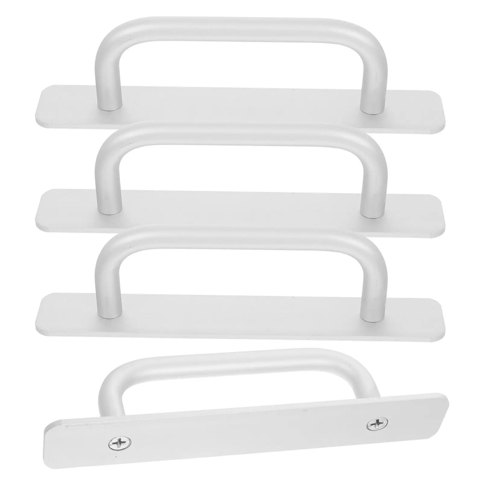 4Pcs Self Adhesive Aluminum Alloy Pull Handles No Punch Sliding Door Window Balcony Handle Stick on Cabinet Drawer Kitchen
