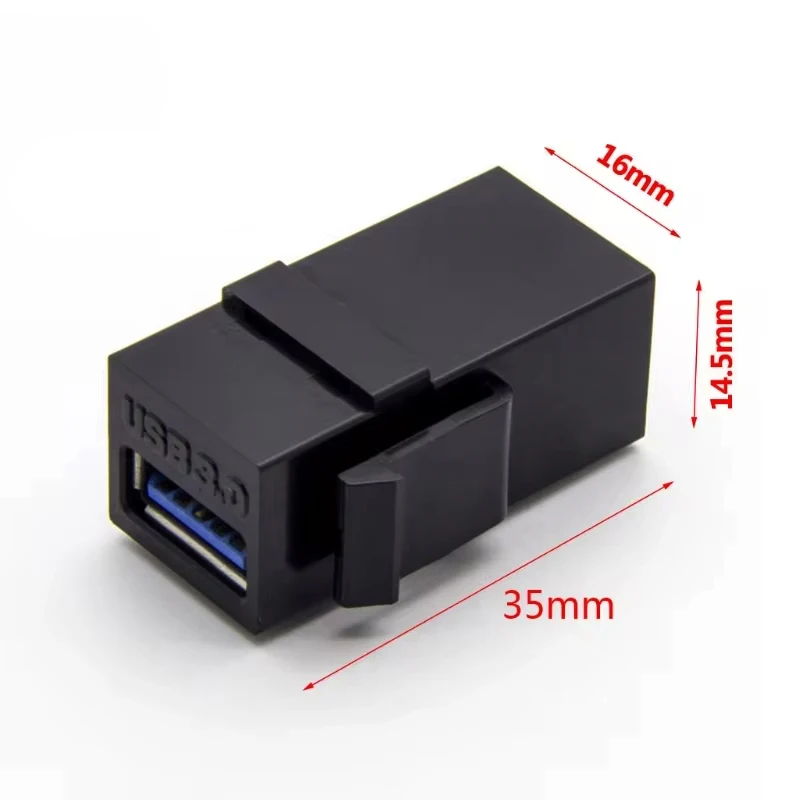 1PCS USB3.0 Keystone Jack Inserts Female to Female Connector for Wall Plate Outlet Panel with USB Port Snap-in Connector Socke