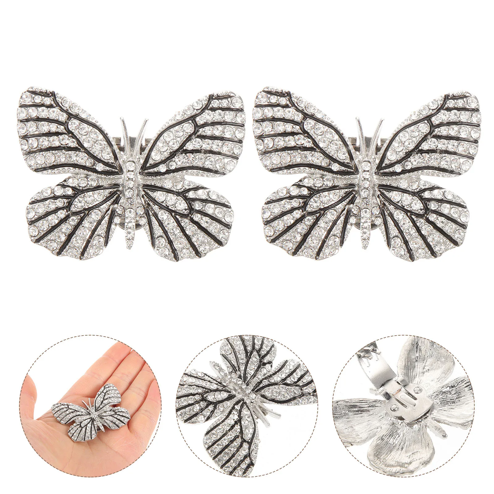 

1 Pair Shoe Clips Butterfly Rhinestone Decor Bridal Wedding Charm For Pumps Heel Boot Accessories Applique Dress Up Hat Scarf