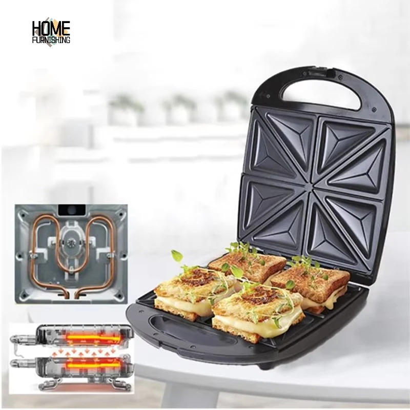 미니 샌드위치 토스터기 전기 와플 콘 메이커, 아침 식사 기계, 프리미엄 미니 원 슬라이스 논스틱 그릴, 새로운 제빵기