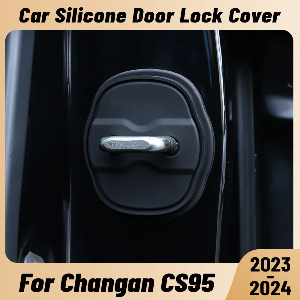 

For CHANGAN CS95 2023-2024 Car Door Shock Absorber Door Lock Protector Silicone Auto Door Lock Latches Cover Accessories