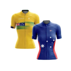 Retro Classic Australia Women's Short Sleeve Cycling Jersey Mountain Bike Road Riding Bicycle Clothes