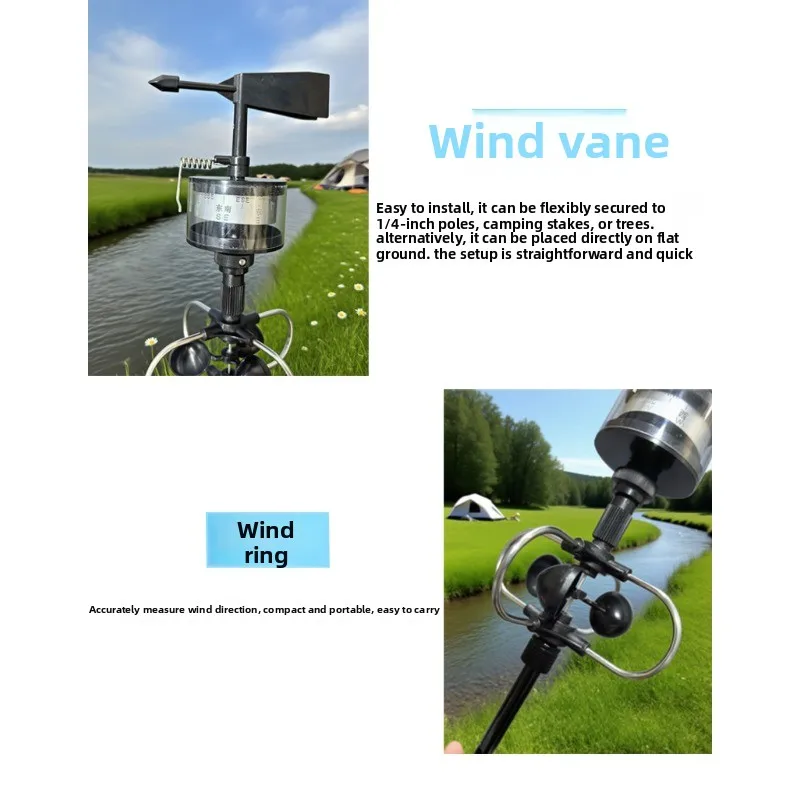 

Анемометр Направление ветра Анемометр Портативный три чашки Погода Легкая ветровая чашка Ручной метеорологический инструмент