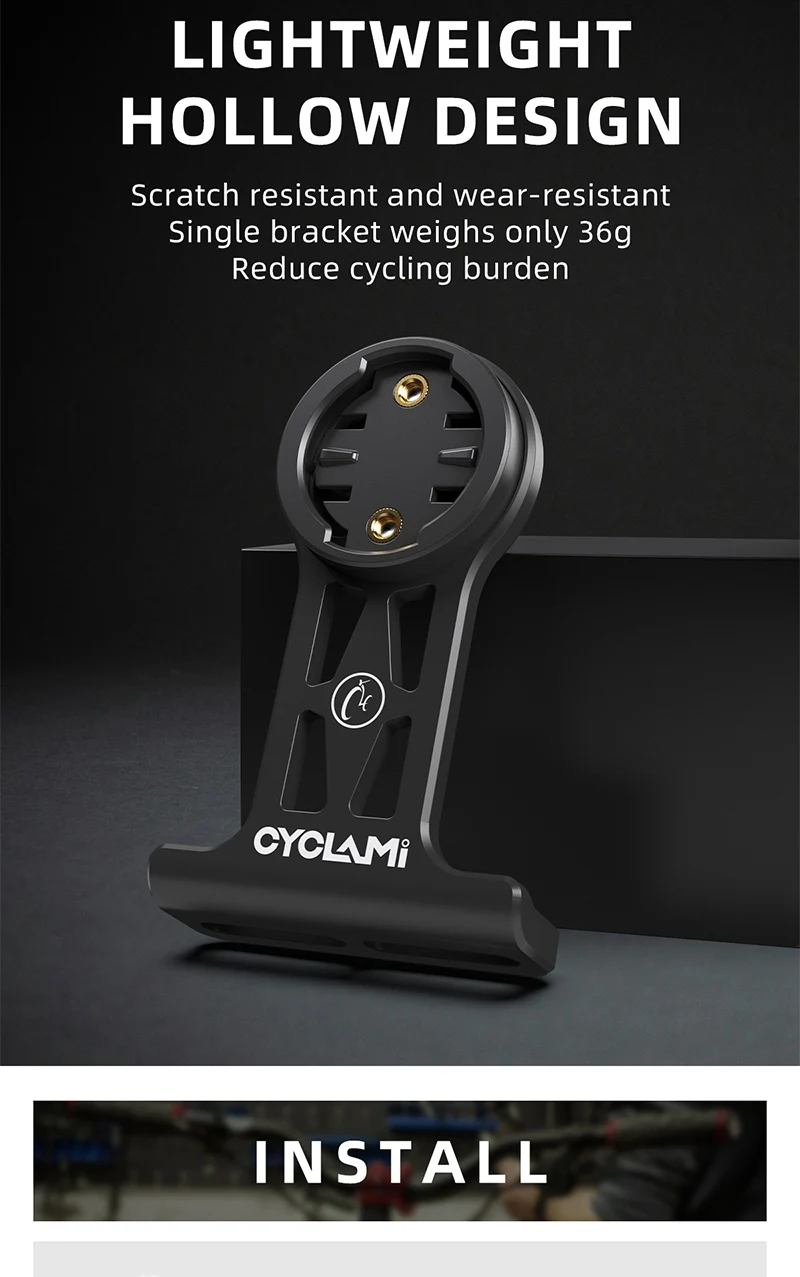 CYCLAMI Extended Out-Front Mount Fahrradlenkerhalterung für NiteRider Adapter Sport Action Kamera Garmin XOSS G+ IGSPORT RAVEMEN – Detail 11