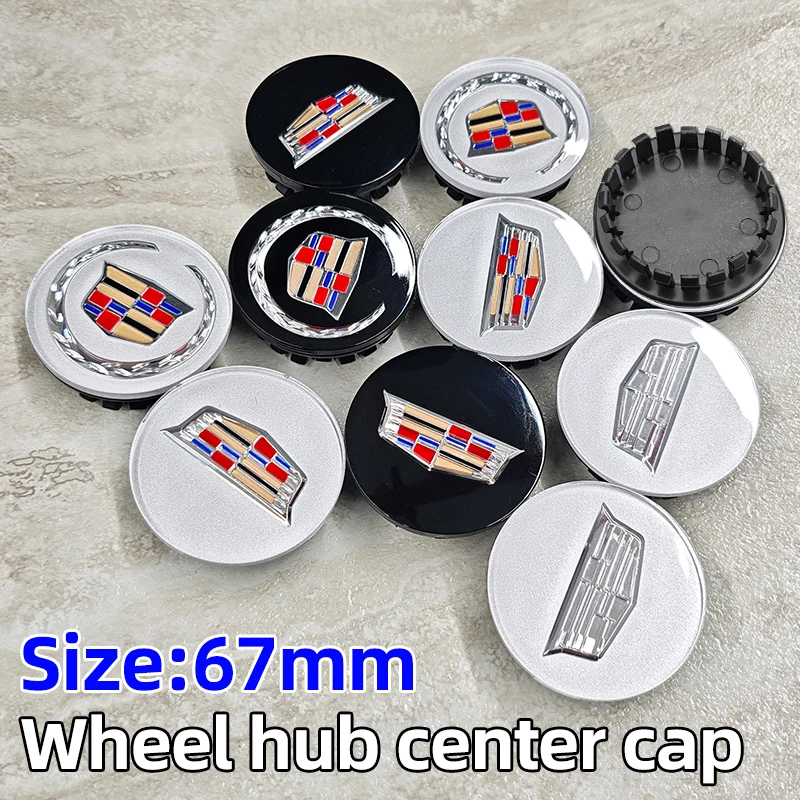 4 tapas de cubo de rueda de 67 mm para Cadillac BLS CT4 CT6 CTS SLR SLS SRX XT4 XT5 XT6 XTS Escalade Deville DTS Tiburon