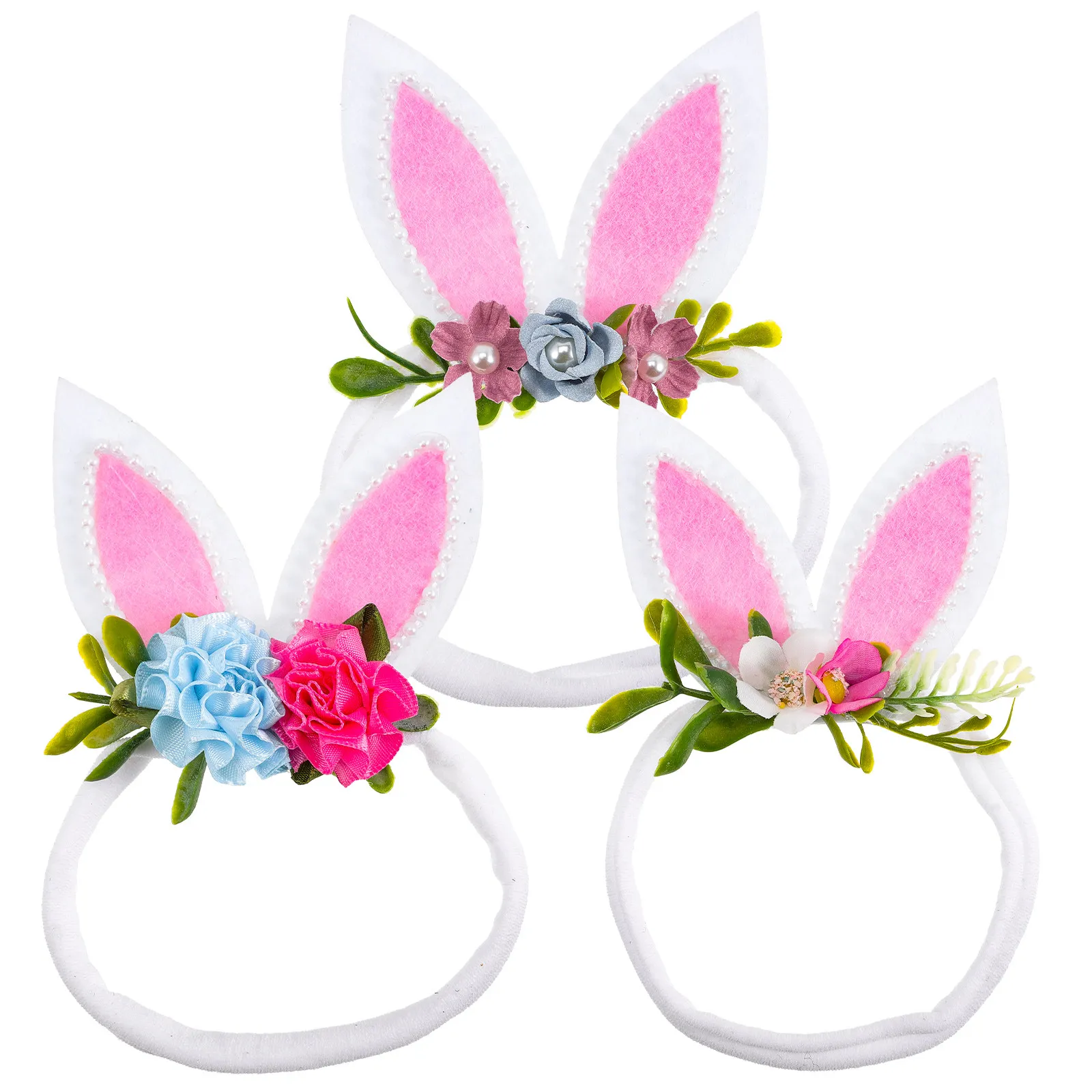 

3Pcs Baby Girl Headbands Rabbit Ear Design Newborn Elastic Hairbands for Photography Shower Birthday Event Use
