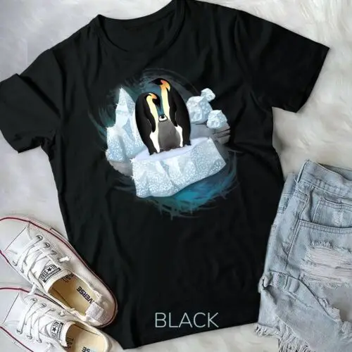 Cute Penguin Family Chill on Ice Iceberg T-Shirt Unisex T-shirt