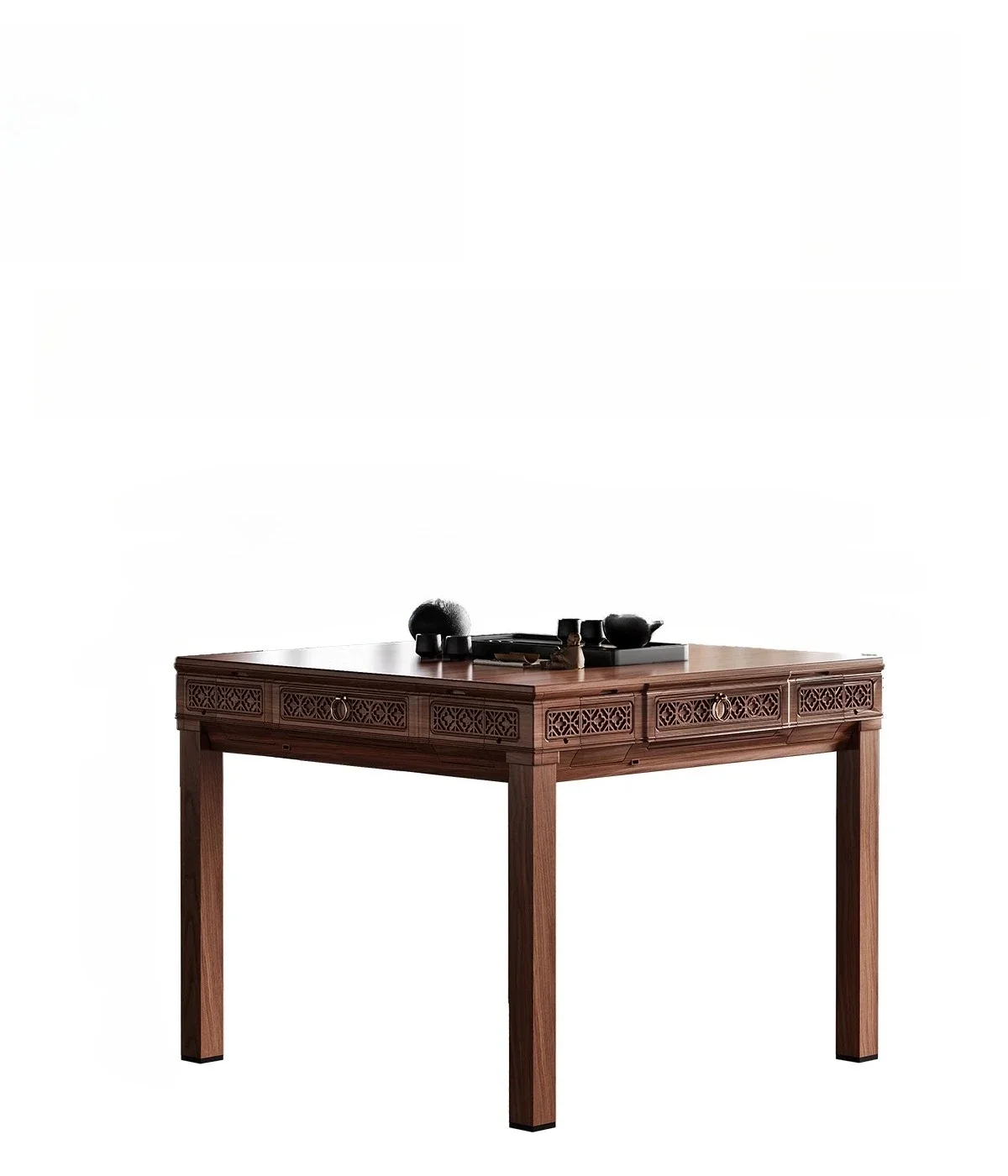 

Imitation solid wood mahjong machine automatic household table solid wood chair