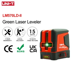 Nivel láser UNI-T, herramienta de nivelación de 2 líneas, Rayo Verde, nivelado automático, cruce de rayos Horizontal y Vertical, instrumento de medición de diseño